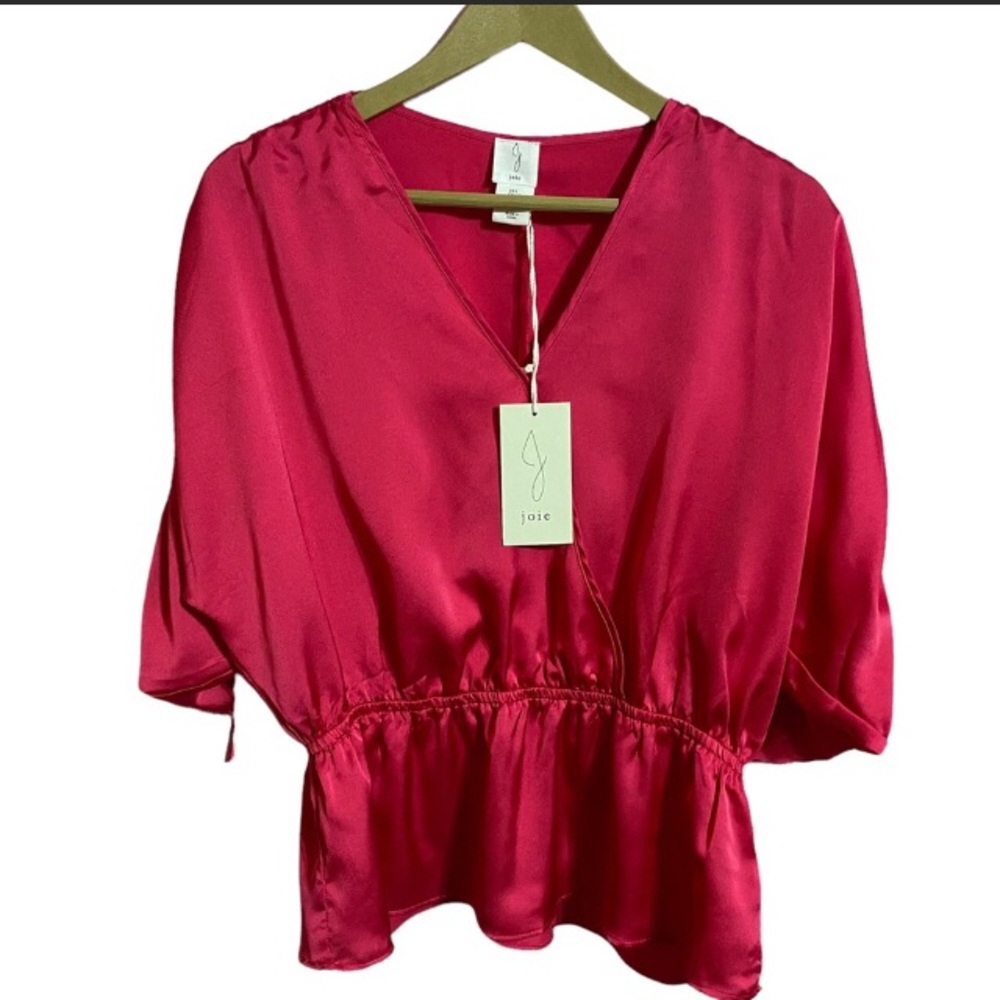 NWT Joie Wrap Blouse Women’s Red/Pink size L